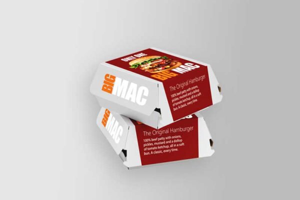Pearl Burger Box - Food Board 250gsm, 4 Color, 1 Side, Varnish