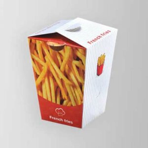 Cone French Fries Box - Food Board 250gsm, 4 Color, 1 Side, Varnish