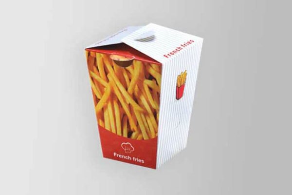 Cone French Fries Box - Food Board 250gsm, 4 Color, 1 Side, Varnish