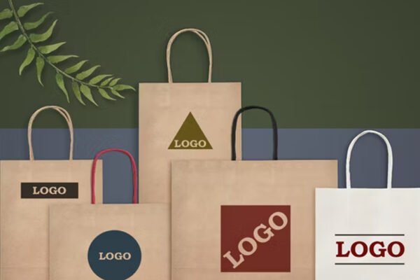 Kraft Shopping Bag (32.5x39.5x17) - 100 Gsm 4 Color Print - White & Brown