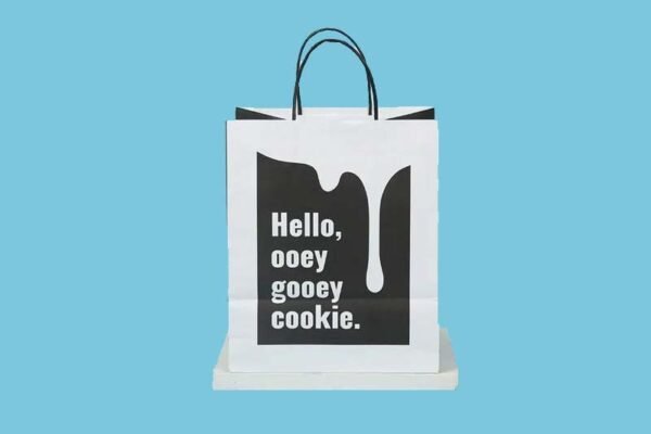 Kraft Shopping Bag (28x31.5x15) - 100 Gsm 4 Color Print - White & Brown