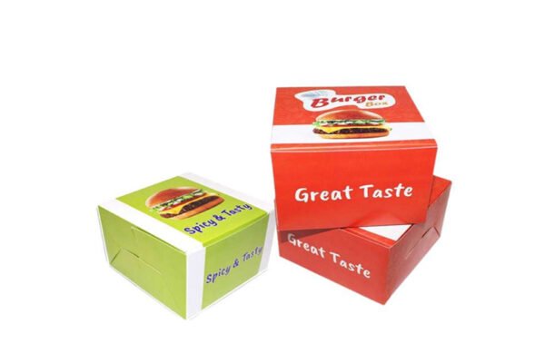Simple Burger Box - Food Board 250gsm, 4 Color, 1 Side, Varnish