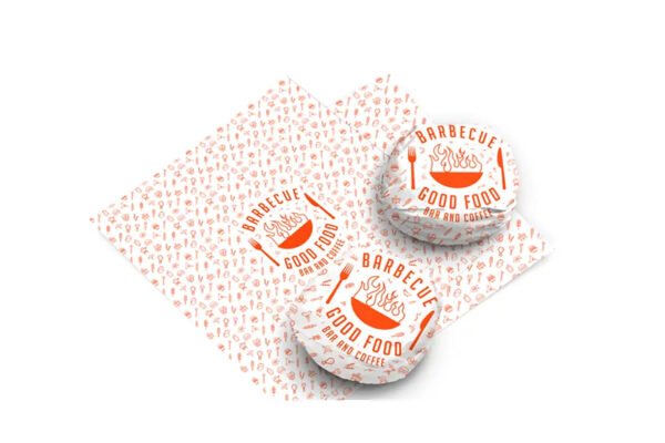 Sandwich Paper (34x32 cm) - 2 Colors , Print with food grade ink - 1 Side